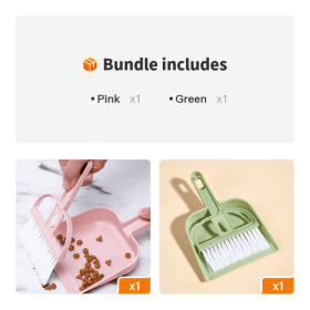 Pet Cleaning Broom Set With Broom And Trash Shovel; Pet Cleaning Scoop (Color: Pink+Green)