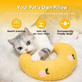 Cat Pillow, Small Pillow for Cat, Cat Blankets for Indoor, Pet Toy, Small Banana Donut Bed for Pets, Little Pillow for Cats No Heating Pad, Real Littl (Color: Yellow)