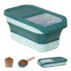 10-13Lbs Dog Food Storage Container,Scoop and Measuring Cup, Folding Pet Food Container with Lids, Pet Food Storage Containers Dry Food for Dog, Cats