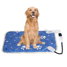 Pet Heating Pad Electric Dog Cat Heating Mat Waterproof Warming Blanket with 9 Heating Levels 4 Timer Setting Constan On Function Chewing-resistant (Type: 9 Heating Levels, size: L(45X70CM))