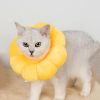 Puppy & Cat Plush Floral Shape Soft Elizabethan Adjustable Collar For Cat Wound Healing Protective