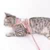 Adjustable Cats Leash Chest Strap Grid Printing Pet Outdoor Traction Rope Collars for Kitten Puppy Accessories