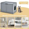 Cat Litter Box Enclosure with Double Doors for Large Cat and Kitty