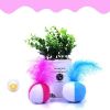 1 Pcs Pet Cat Bell Toy Plush Ball Plus Feather Shuttlecock Throwing Toy Funny Pet Dog Cat Interactive Toy